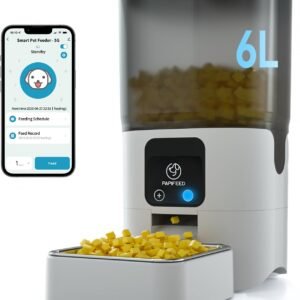 PAPIFEED 5G WiFi Automatic Cat Feeders: Smart Automatic Cat Food Dispenser with Slow Feeding Mode, Detachable for Easy Cleaning, Pet Feeder with Alexa, 1-30 Meals Per Day for Multiple Pets (6L/25 Cup)