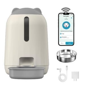 PAPIFEED Smart Automatic Dual Power WiFi Cat Feeder - Moisture-Proof Freshness Design, 3L Capacity (Grey)