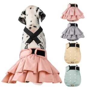 Washable Female Dog Diapers (4 Pack+1 Suspenders)