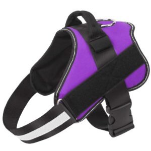 Bolux Dog Harness, No-Pull Reflective Dog Vest, Breathable Adjustable Pet Harness with Handle for Outdoor Walking - No More Pulling, Tugging or Choking (Purple, XS)