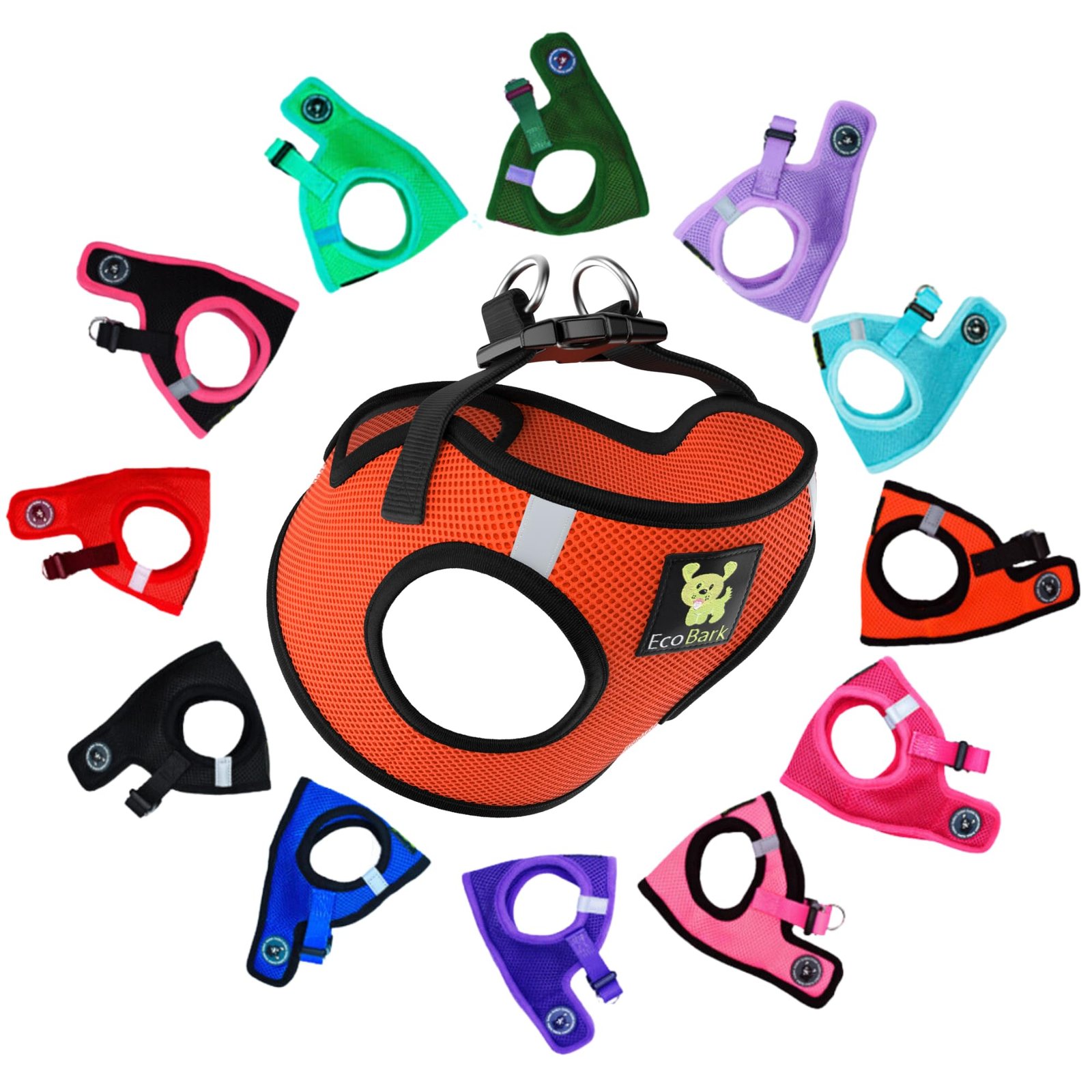 EcoBark Step in Dog Harness Reflective Soft Ultra Padded Mesh Dog Harnesses for XXS, XS, Small, and Medium Dogs Eco-Friendly Comfort Secure Halter No Pull Adjustable Pet Vest