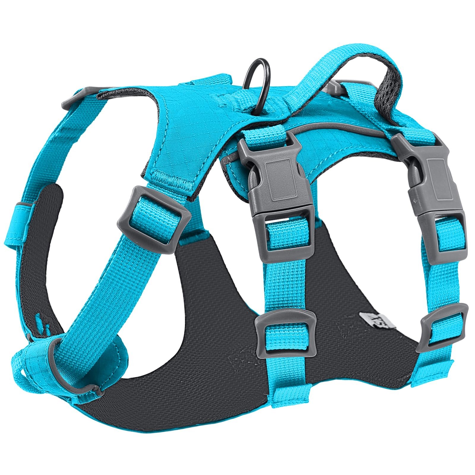 SlowTon No Pull Dog Harness - Lightweight Escape Proof Dog Harness with Handle, Adjustable Reflective Dog Vest Harness for Small Medium Large Dogs Easy Walking, Training, Hiking (Blue,L/XL)