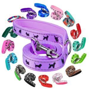 EcoBark Dog Leash - Soft & Reflective Comfort Training Leashes with Padded Handle - Strong Durable Heavy Duty - Training and Pulling for Small, Medium or Large Dogs (Lavender)