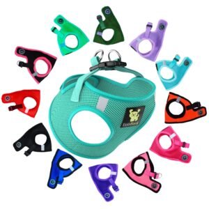 EcoBark Dog Harness - Luxury Step in Mesh Dog Harness in Mint Turquoise - Soft & Secure Dog Halter Vest Wrap