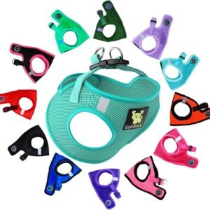 EcoBark Dog Harness for - No  Pull Soft Luxury Mesh - Step in Harness Small Sized Vest - Cute Adjustable Little Halter Body Wrap 5-6 lbs (X-Small, Mint)